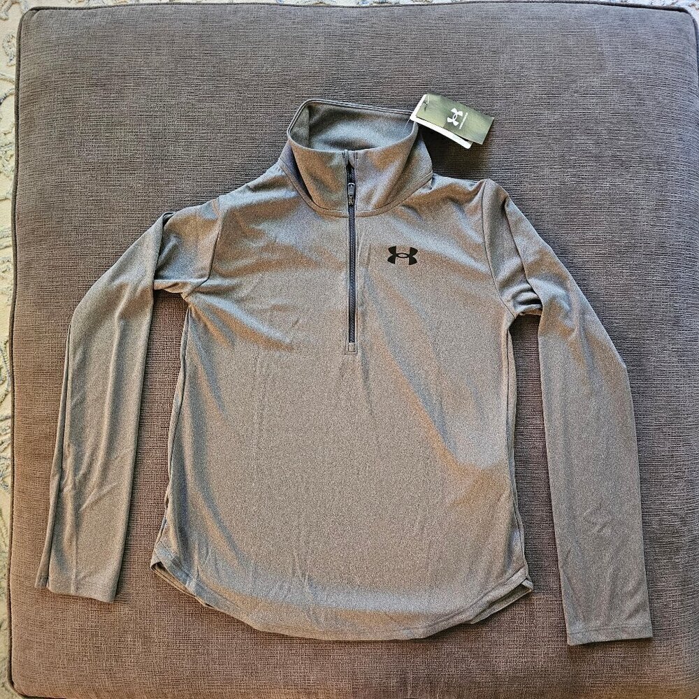 NWT Under Armour Girls UA Tech Team 1/2 Zip Loose Fit Long Sleeve Shirt Size XL
